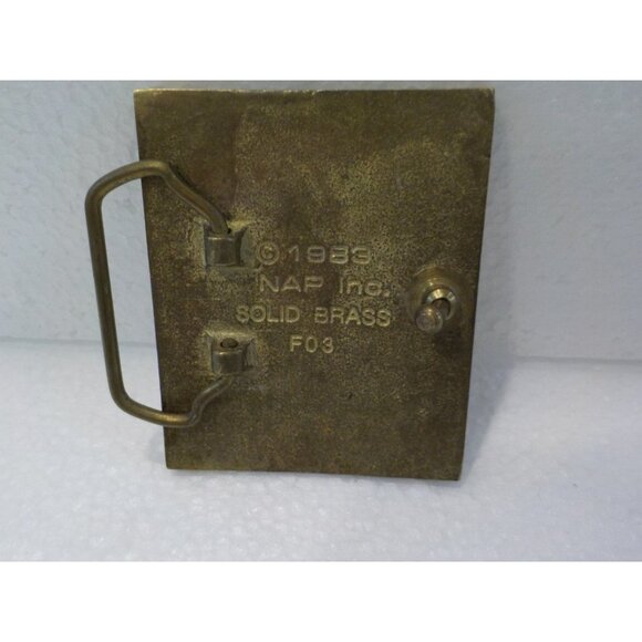 Rare Vintage 1983 NAP INC Solid Brass "Live to Ride" Belt Buckle - Picture 2 of 2